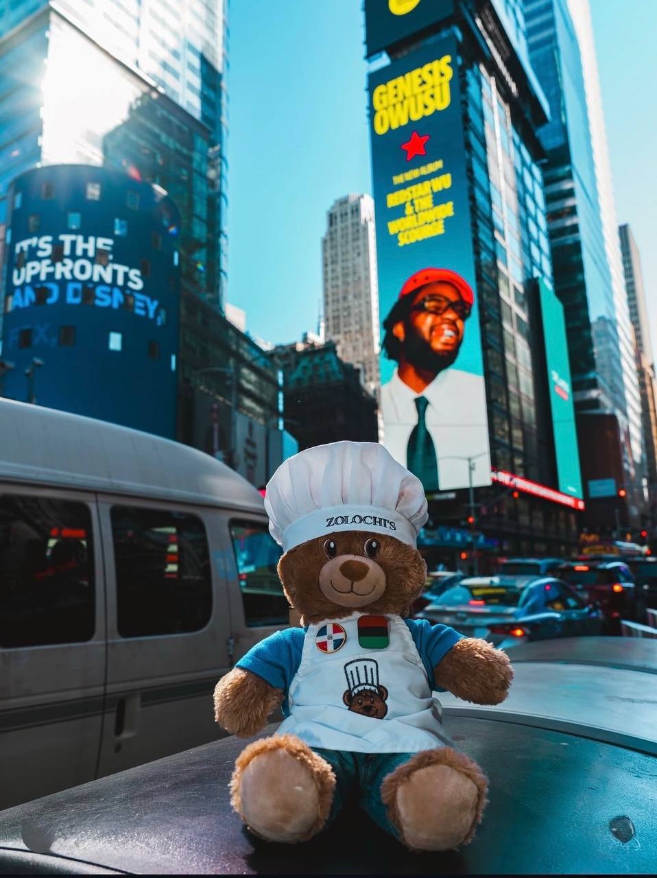 Zolochi the chef bear in Times Square New York